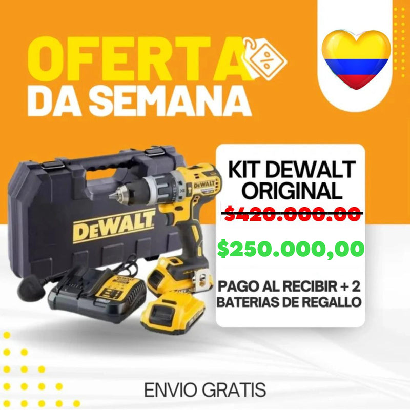 Kit de Furadeira Dewalt 36V + Bateria Extra + Kit de Ferramentas [FRETE GRÁTIS] [PAGUE APENAS PARA RECEBER]